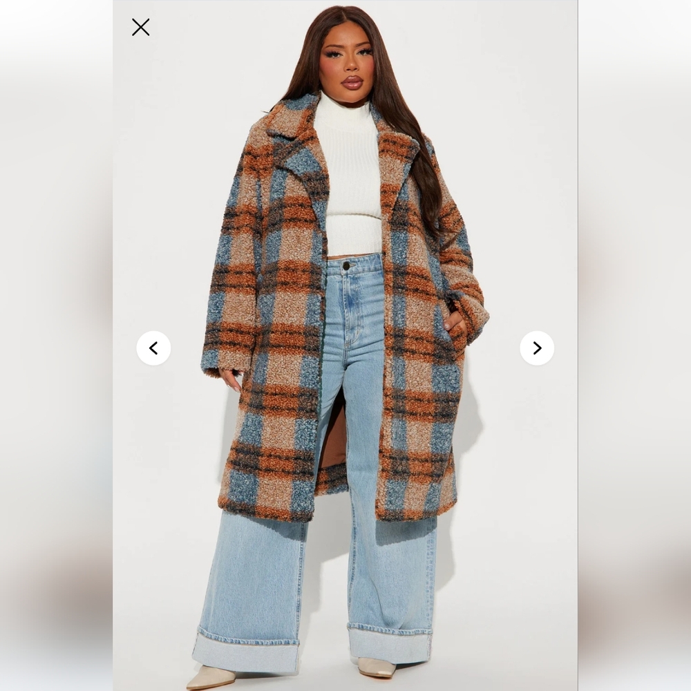 Plaid Sherpa  Coat